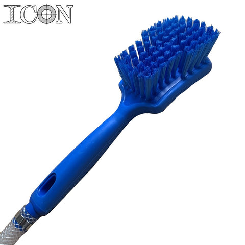 Boot Wash Handheld Scrubber Brush, with Hose & Clips