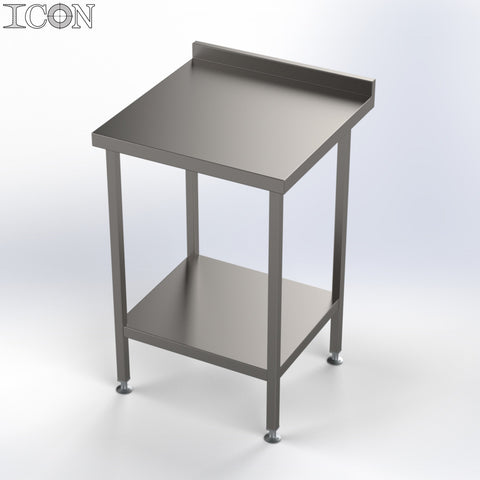 Stainless Steel Catering Table with Rear Upstand and Shelf