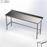 Stainless Steel Catering Table with Rear Upstand