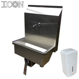 Single-Station (Flat Fronted) Knee-Operated Stainless Steel Sink