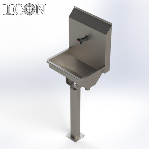 Single-Station Sink with Non-Concussive Tap