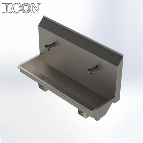 Twin-Station Sink with Non-Concussive Taps