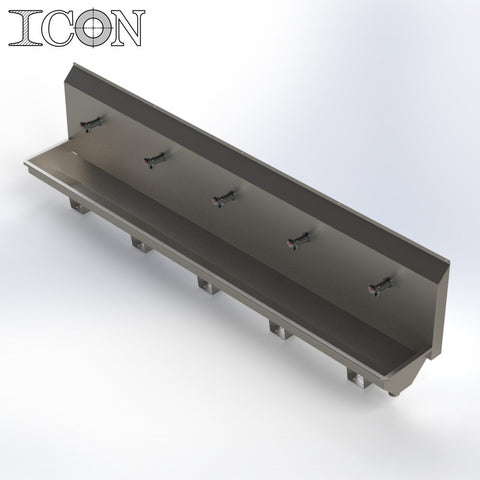 Five-Station Sink with Non-Concussive Taps