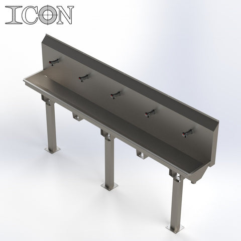 Five-Station Sink with Non-Concussive Taps