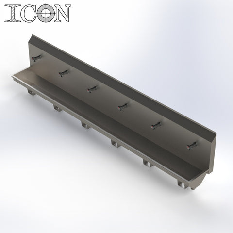 Six-Station Sink with Non-Concussive Taps