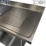 Single Bowl, Right Hand Drainer Catering Sink