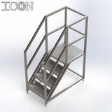 Stainless Steel Step Unit (Long Top Platform)