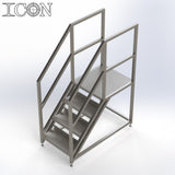 Stainless Steel Step Unit (Long Top Platform)