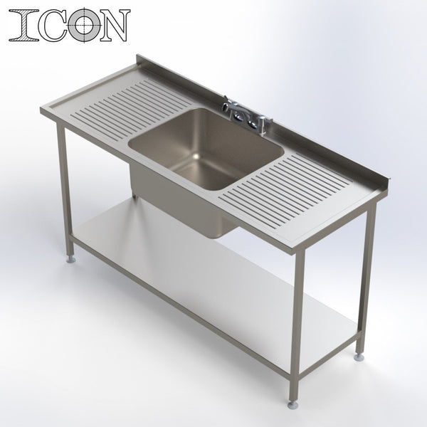 Single Bowl, Double Drainer Catering Sink