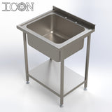 Single Bowl, No Drainer Catering Sink