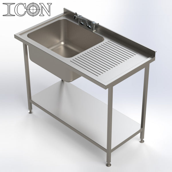 Single Bowl, Right Hand Drainer Catering Sink