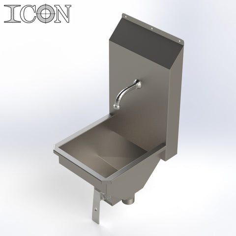 Single-Station (Slimline) Knee-Lever Operated Stainless Steel Sink