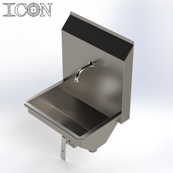 Single-Station Knee-Operated Stainless Steel Sink