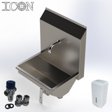 Single-Station Knee-Operated Stainless Steel Sink