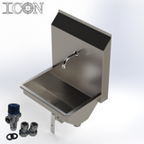 Single-Station Knee-Operated Stainless Steel Sink