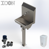 Single-Station Knee-Operated Stainless Steel Sink