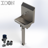 Single-Station Knee-Operated Stainless Steel Sink