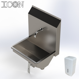 Single-Station Knee-Operated Stainless Steel Sink