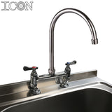 Double Bowl, Right Hand Drainer Catering Sink