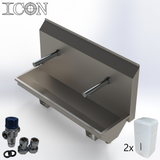 Twin-Station Sink with Infrared Sensor Taps