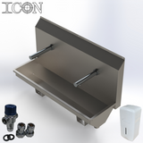 Twin-Station Sink with Infrared Sensor Taps