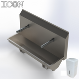 Twin-Station Sink with Infrared Sensor Taps