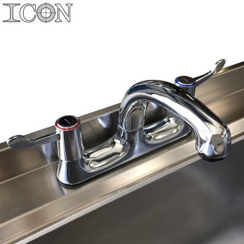 Triple Bowl, Right Hand Drainer Catering Sink