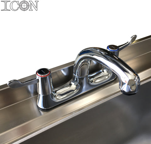 Triple Bowl, Double Drainer Catering Sink
