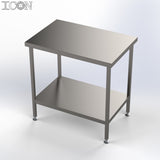 Stainless Steel Catering Table with Shelf