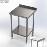 Stainless Steel Catering Table with Rear Upstand and Shelf