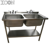 Double Bowl, No Drainer Catering Sink