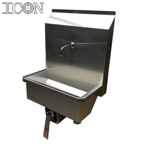 Single-Station (Flat Fronted) Knee-Operated Stainless Steel Sink