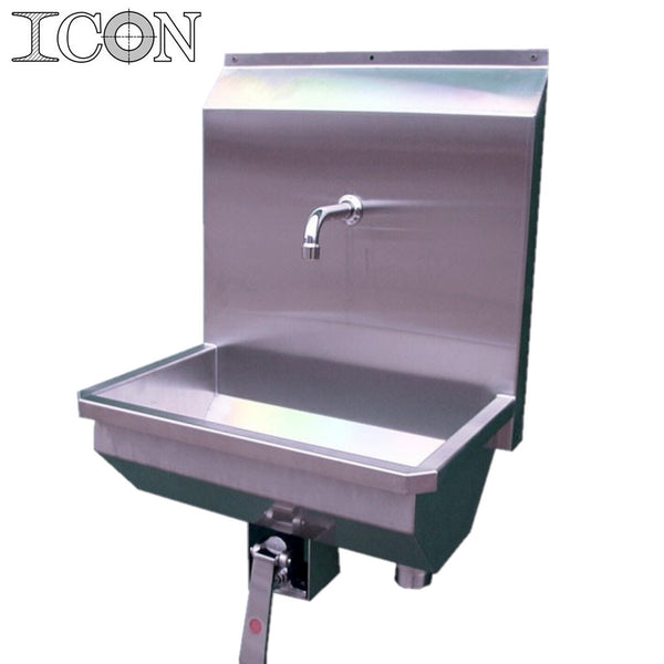Single-Station Knee-Operated Stainless Steel Sink